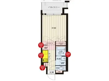 NO.87 MARIAGE STATION(1K/8階)の間取り写真