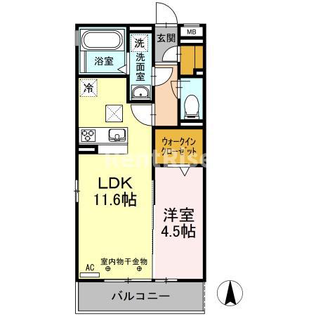 パステル一宮(1LDK/1階)の間取り写真