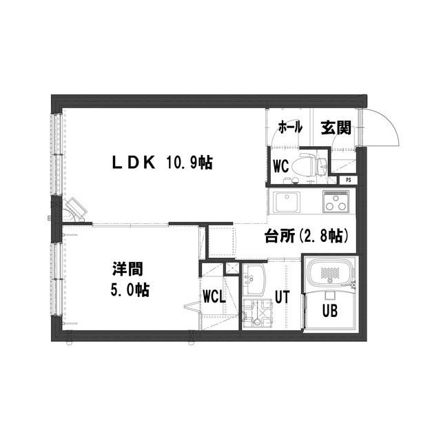 グランメール新道東駅II(1LDK/4階)の間取り写真