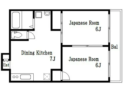 総武ロイヤルハイツ(2DK/2階)の間取り写真
