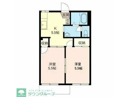 レスポワール(2K/2階)の間取り写真