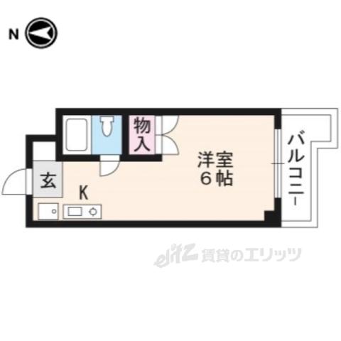 ボーン宇治 Ⅱ号館(1K/3階)の間取り写真