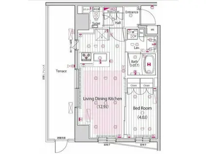 ガーラ・プレシャス三軒茶屋(1LDK/1階)の間取り写真