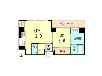 シャーメゾンステージ香櫨園(1LDK/4階)の間取り写真