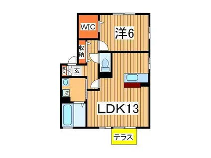 プワールおおたかの森 Ⅲ(1LDK/1階)の間取り写真