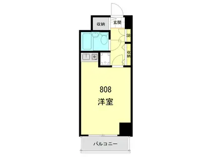 ビクセル川崎(ワンルーム/8階)の間取り写真