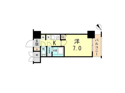 CRESTTAPP神戸湊町NOIR(1K/3階)の間取り写真