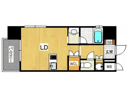 プライムアーバン博多東(ワンルーム/9階)の間取り写真