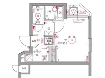 ル・リオン目黒I(1K/3階)の間取り写真