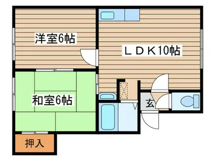 ノースシャトー20(2LDK/1階)の間取り写真
