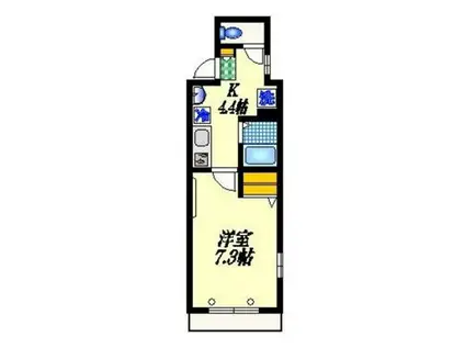 メゾンエスポワール(1K/3階)の間取り写真