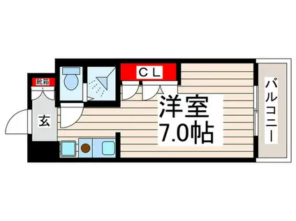 ニューガイア リルーム葛西駅南NO.20(ワンルーム/3階)の間取り写真