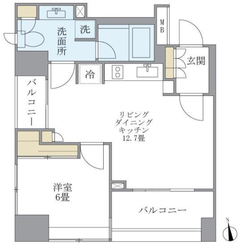 LASANTE麻布十番 ラサンテ麻布十番(1LDK/9階)の間取り写真