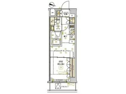 ドムススタイル武蔵小山(1DK/3階)の間取り写真