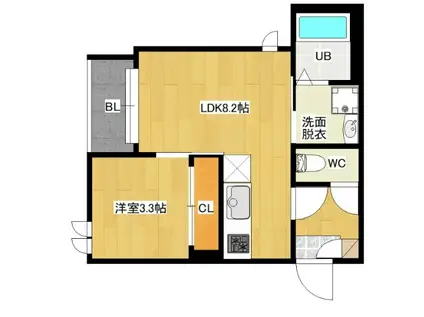 REGALEST LIETO 大橋(1LDK/1階)の間取り写真