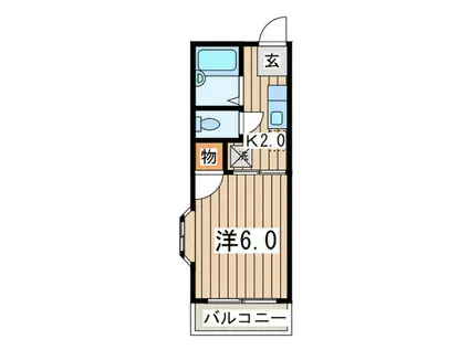フラッツ横浜(1K/1階)の間取り写真
