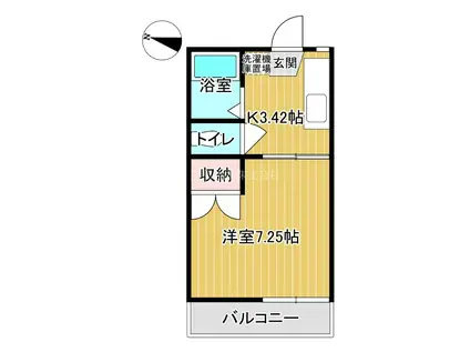 JR山陽本線 幡生駅 徒歩27分 2階建 築38年(1K/2階)の間取り写真