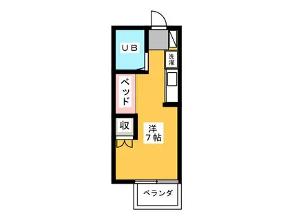 キャンパスクルー(ワンルーム/1階)の間取り写真
