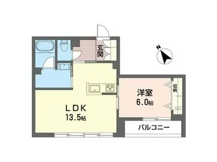リリー シャルマン(1LDK/2階)の間取り写真