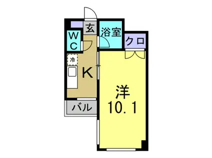 サワータウン白山(1K/3階)の間取り写真