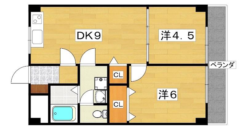 ウインド・ヒル香里I(2LDK/7階)の間取り写真