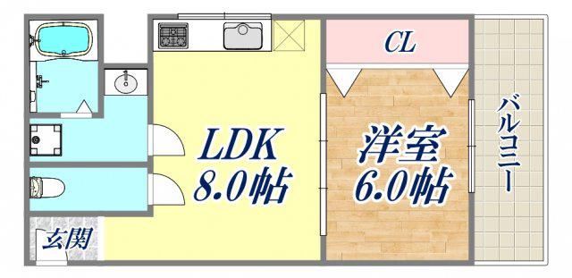 林マンション(1LDK/4階)の間取り写真
