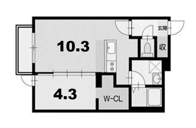 ヴェルデオーロ住吉(1LDK/5階)の間取り写真
