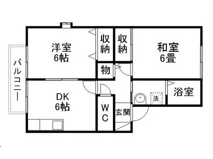 LAVINAI(2DK/1階)の間取り写真