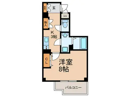 プライムコート新大阪II(1K/4階)の間取り写真