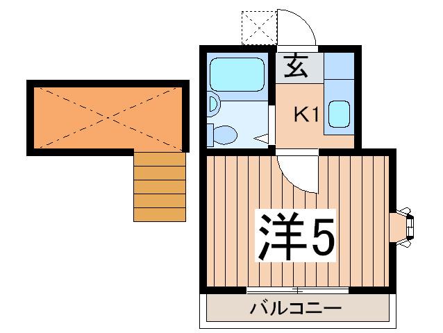 コーポコジマ(1K/2階)の間取り写真