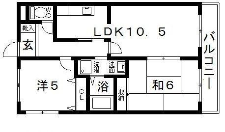 スタンドアップ野々上(2LDK/1階)の間取り写真