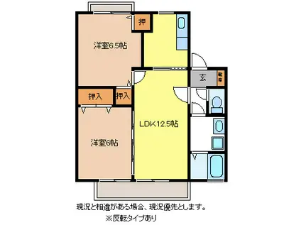 セジュールMOMOSE(2LDK/1階)の間取り写真