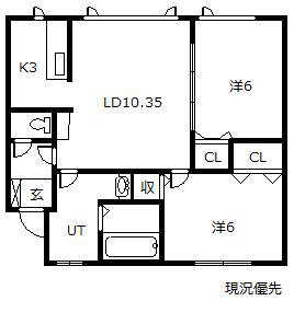 シェノン(2LDK/1階)の間取り写真