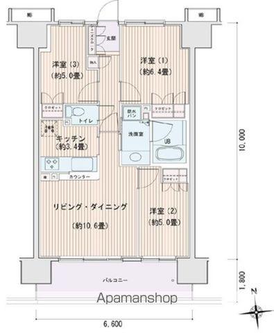 エスティメゾン豊洲レジデンス B棟(3LDK/6階)の間取り写真
