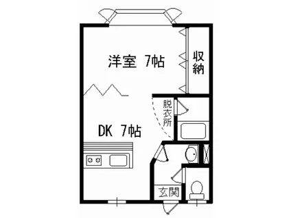 サンシャインハウスII(1DK/2階)の間取り写真