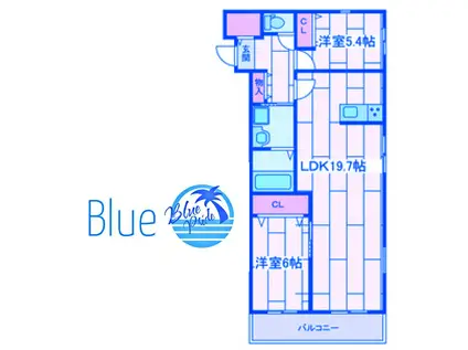 グリーングレイス(2LDK/2階)の間取り写真