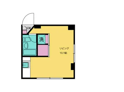 Kフラット(ワンルーム/1階)の間取り写真