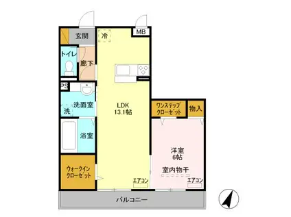 ラルーシェ(1LDK/2階)の間取り写真