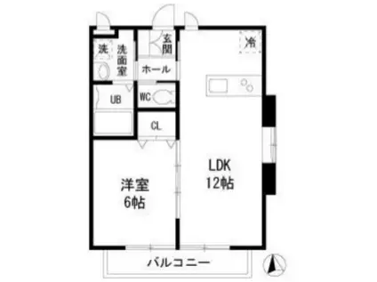 フォレストメゾン三河島(1LDK/1階)の間取り写真