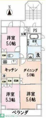マルベリーテラス(3DK/1階)の間取り写真