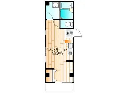 ラウール日吉(ワンルーム/3階)の間取り写真