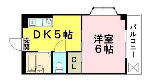 LA GRACE 壱番館(1DK/3階)の間取り写真
