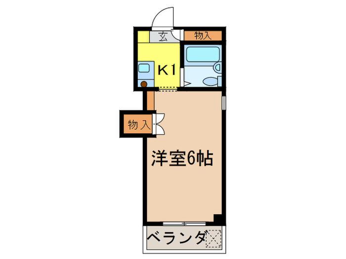 メイツ内田橋(1K/2階)の間取り写真