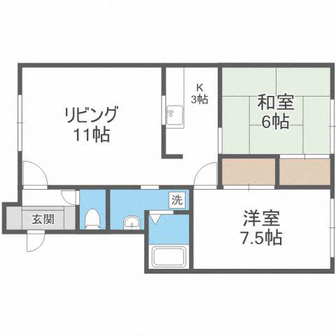 K・Mコート(2LDK/2階)の間取り写真