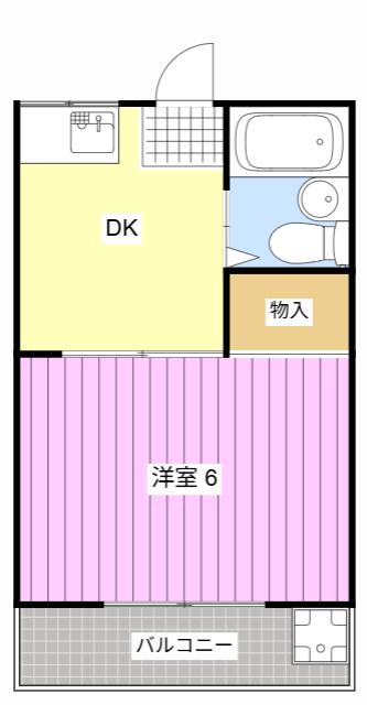 コーポ桂(1DK/3階)の間取り写真