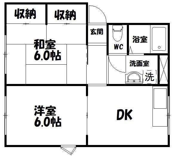 CHAO KOTOU(2DK/2階)の間取り写真