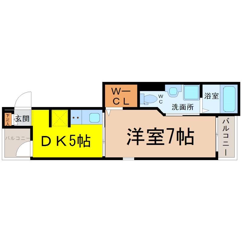ラ・ポール筒井(1DK/3階)の間取り写真