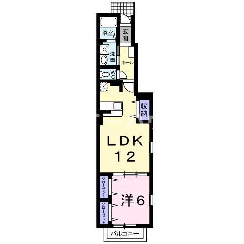 プラウド幕張本郷VIII(1LDK/1階)の間取り写真