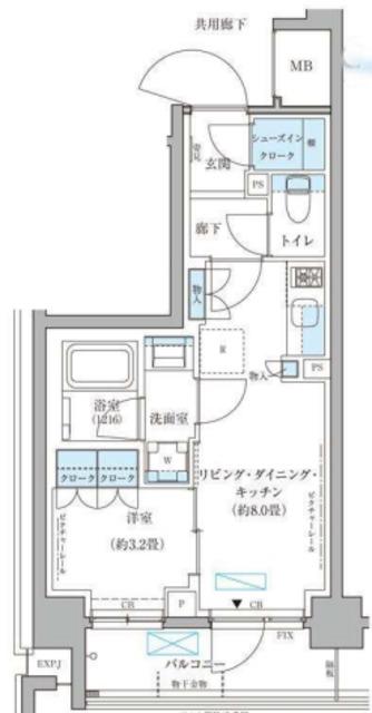 パークアクシス文京本郷(1LDK/3階)の間取り写真