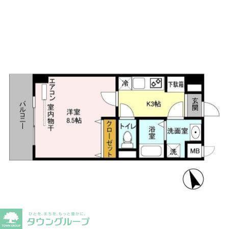 アルカータ壽(1K/4階)の間取り写真